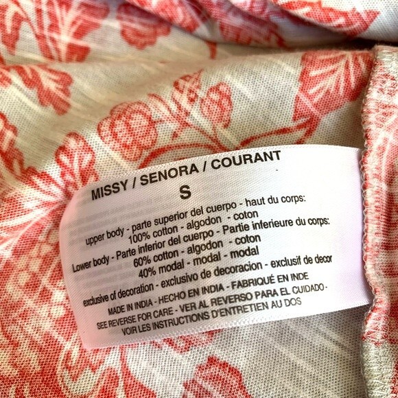 Vintage America red and misty blue floral sleeveless top size S - Picture 8 of 8